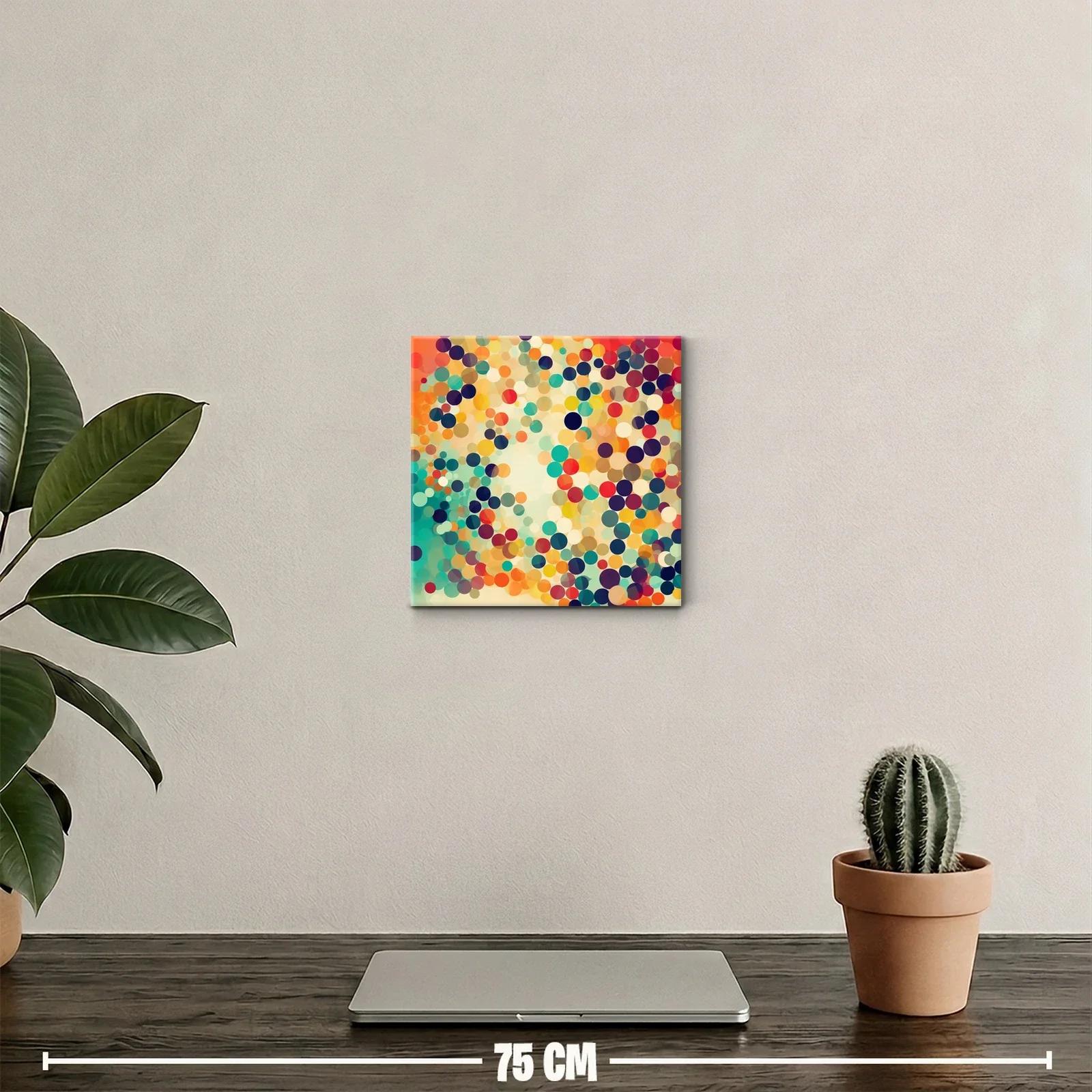 Cuadro decorativo con círculos multicolor en composición dinámica — miniatura 2