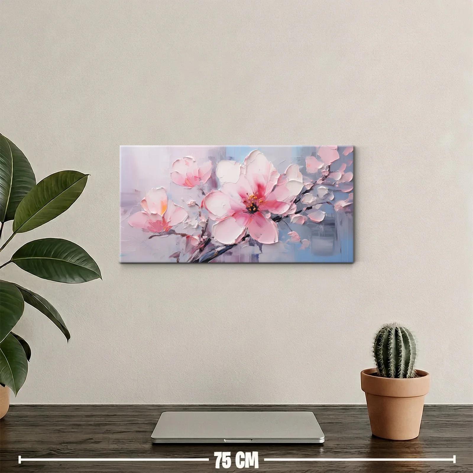 Cuadro magnolias rosas con fondo difuso — miniatura 2