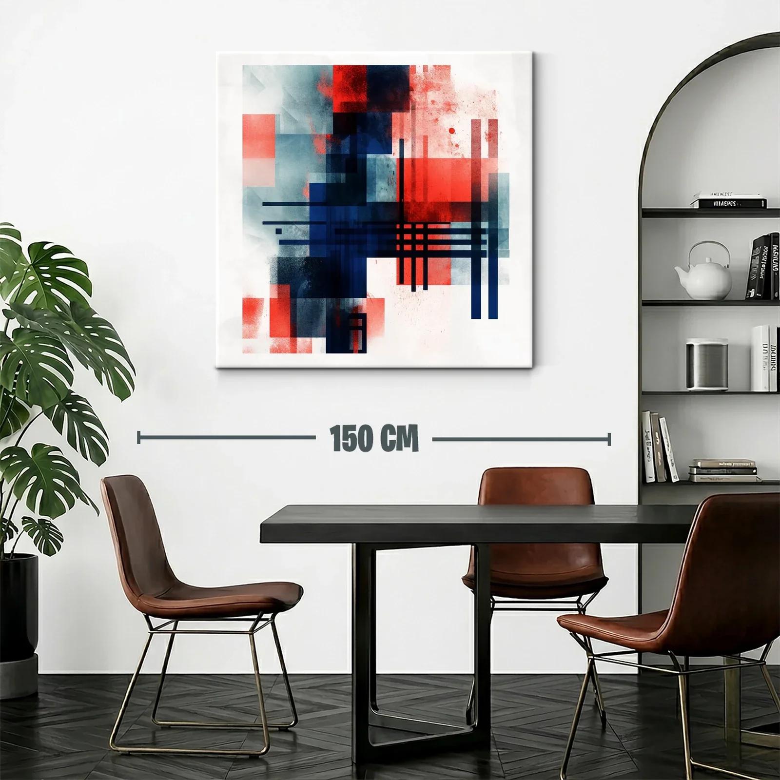 Composición geométrica con tonos rojos y azules intensos — miniatura 2