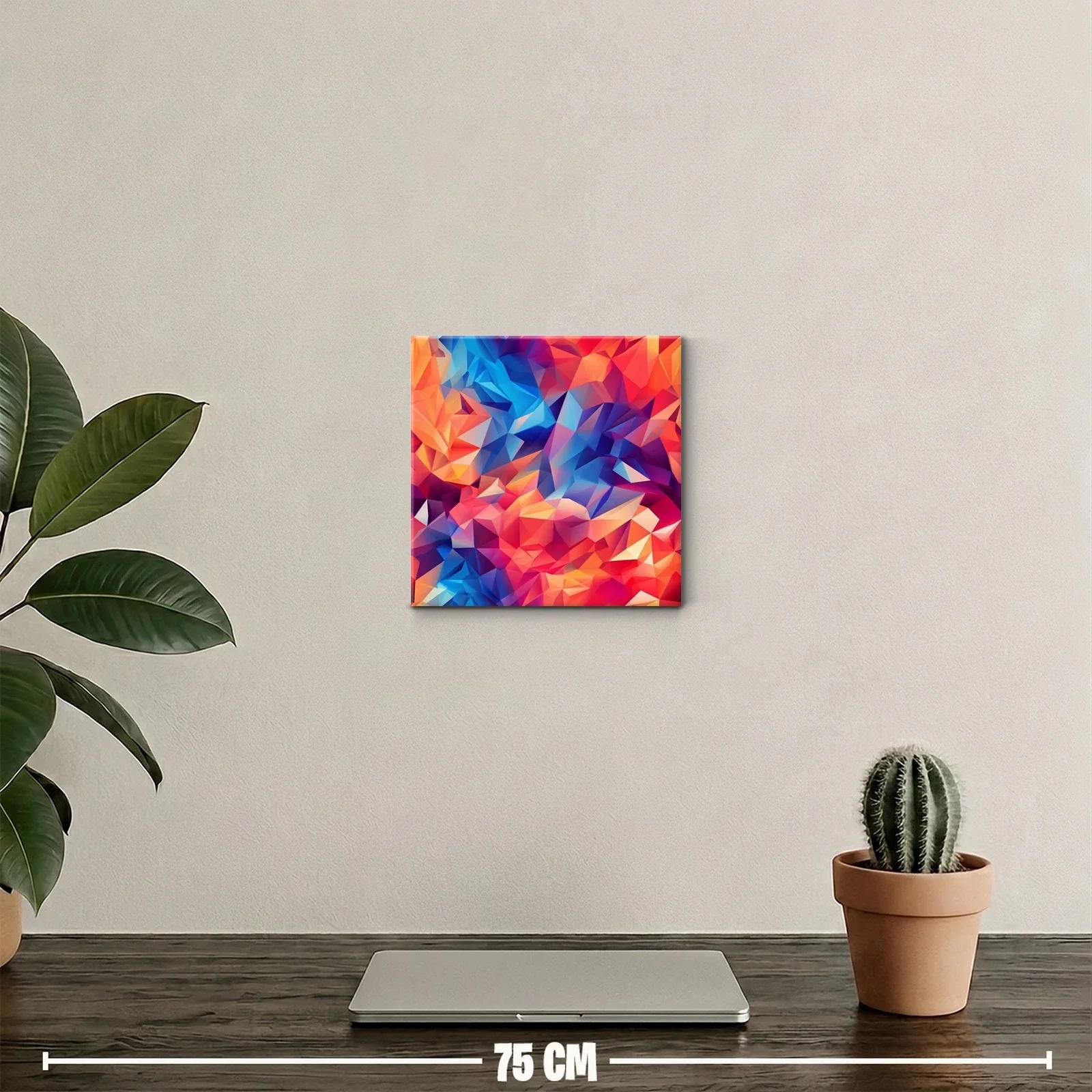 Cuadro abstracto con tonos vibrantes en formas geométricas — miniatura 2