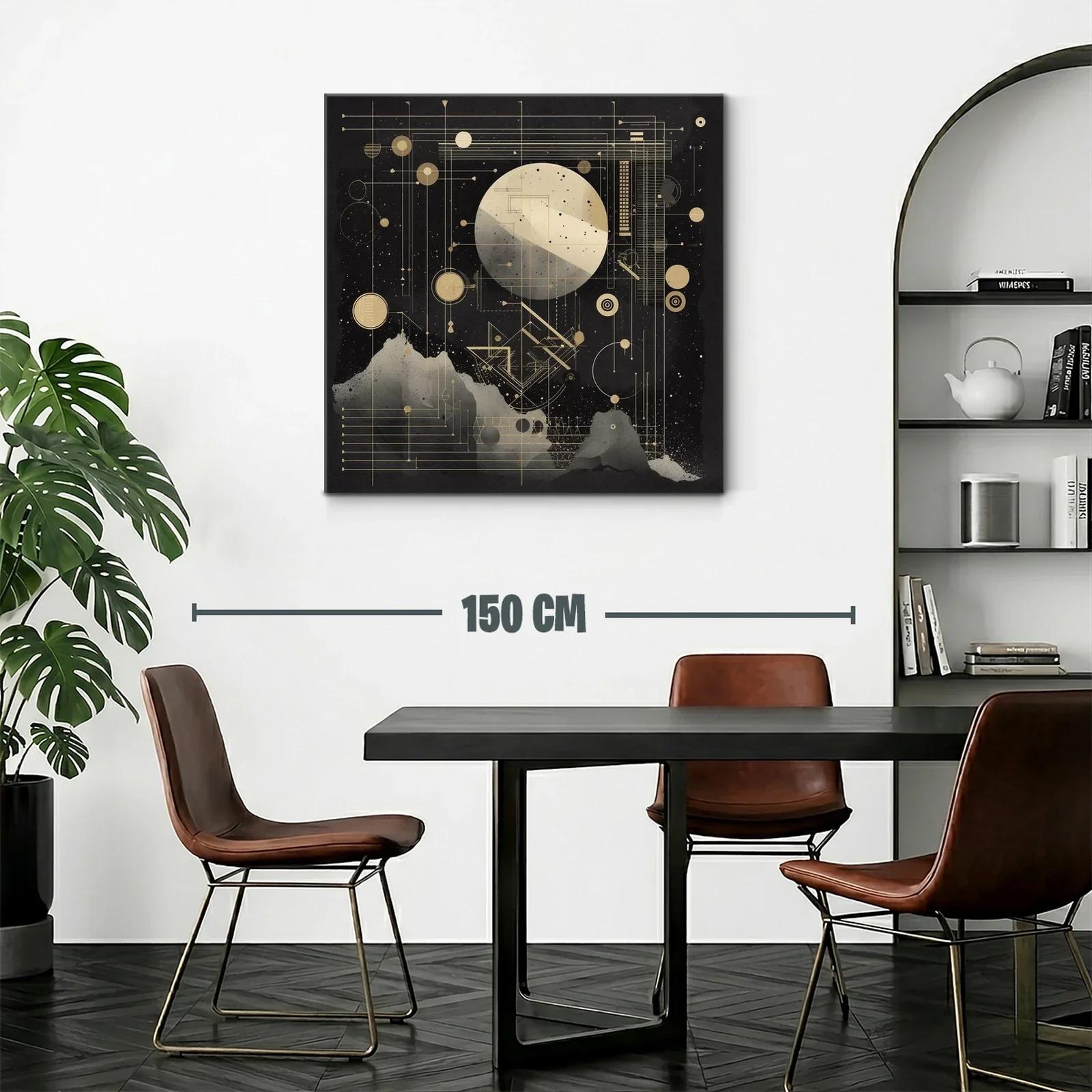Composición abstracta con formas geométricas y luna estilizada — miniatura 2