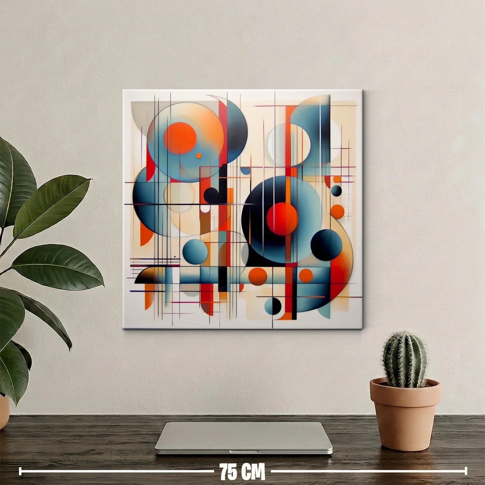 Composición geométrica en tonos cálidos y fríos vibrantes — miniatura 2