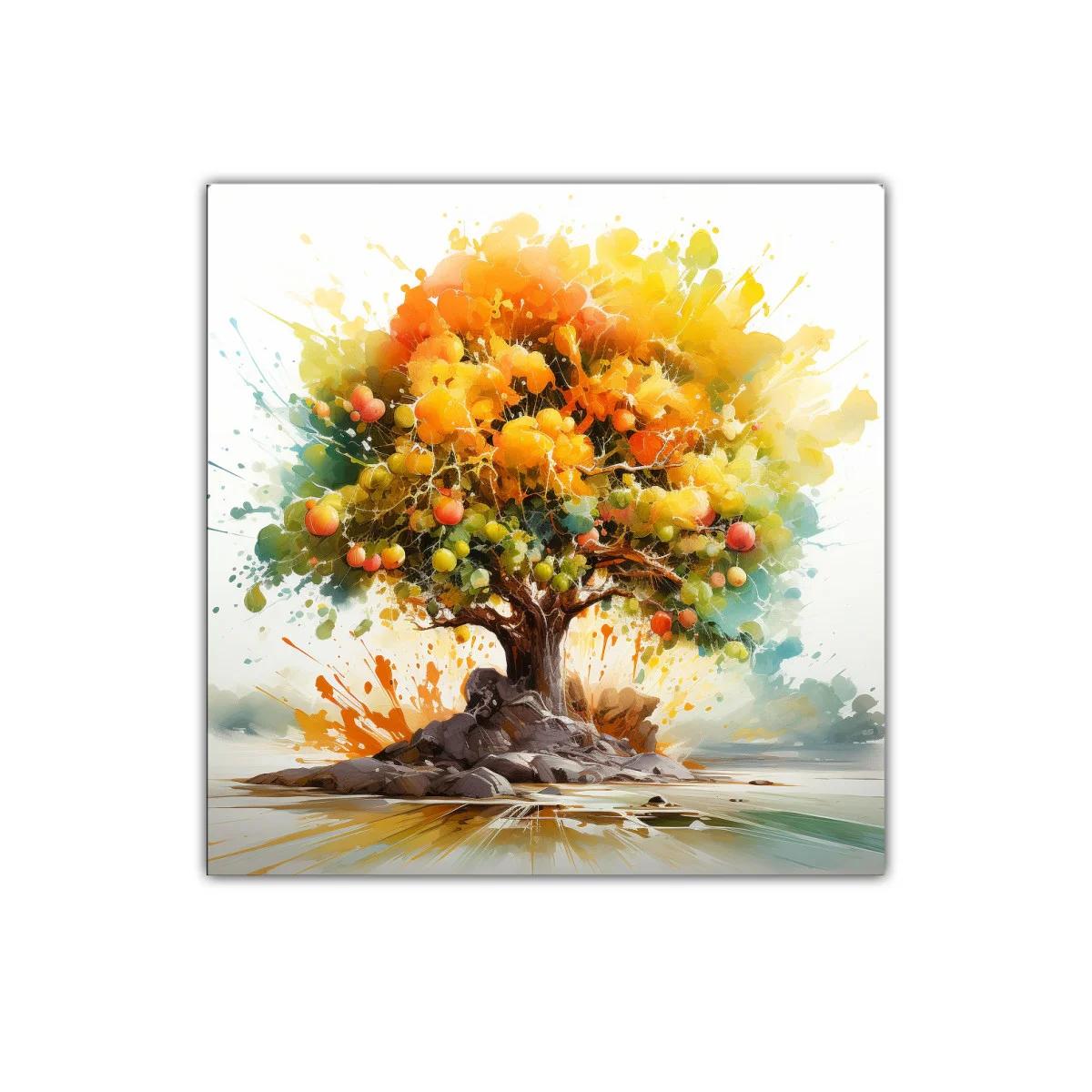 Árbol frutal con explosión de color y energía vibrante — miniatura 1
