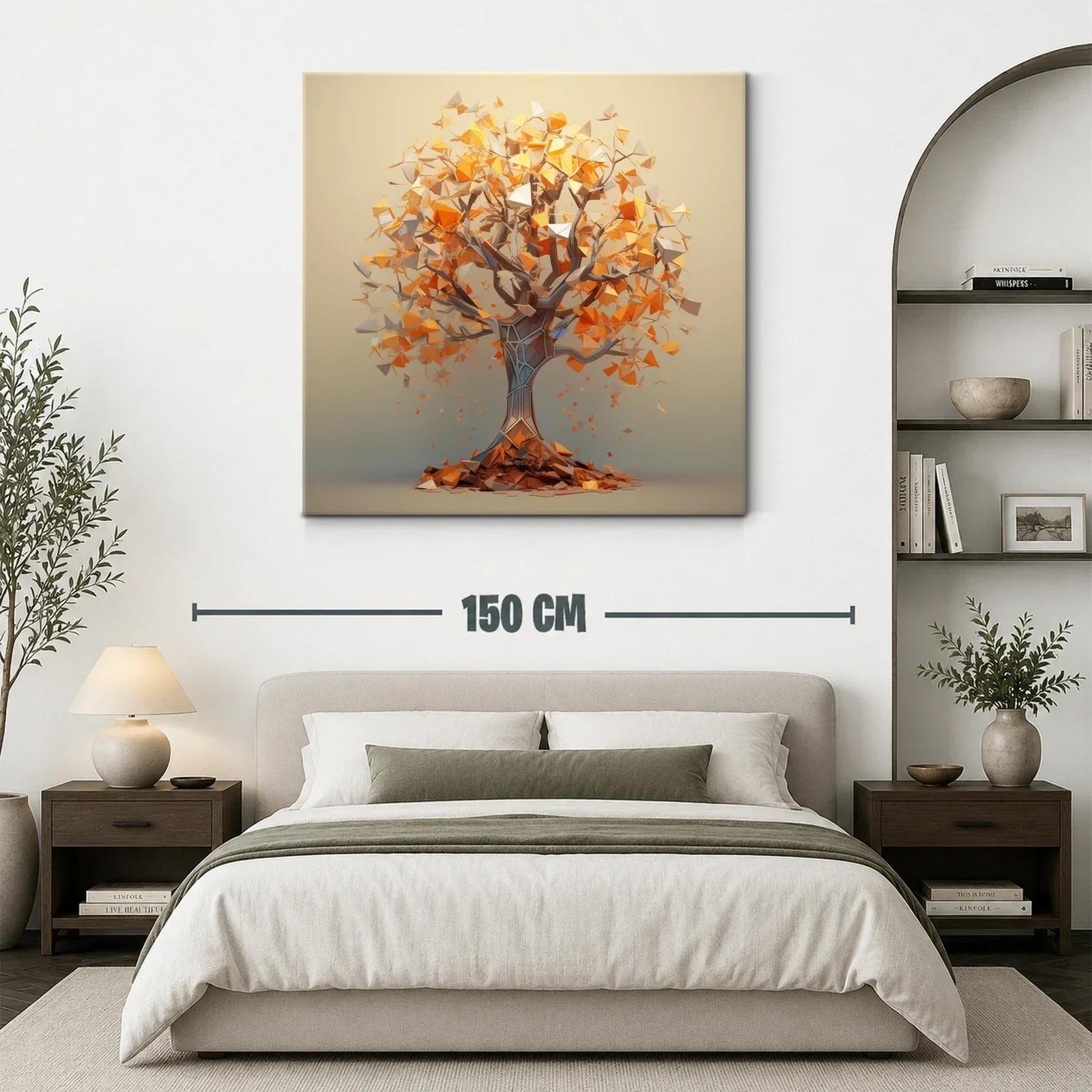Árbol abstracto en tonos cálidos y dorados — miniatura 3