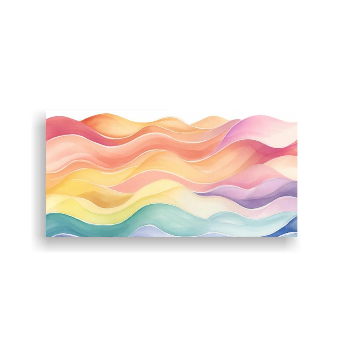 Cuadro ondas abstractas en capas pastel — imagen principal