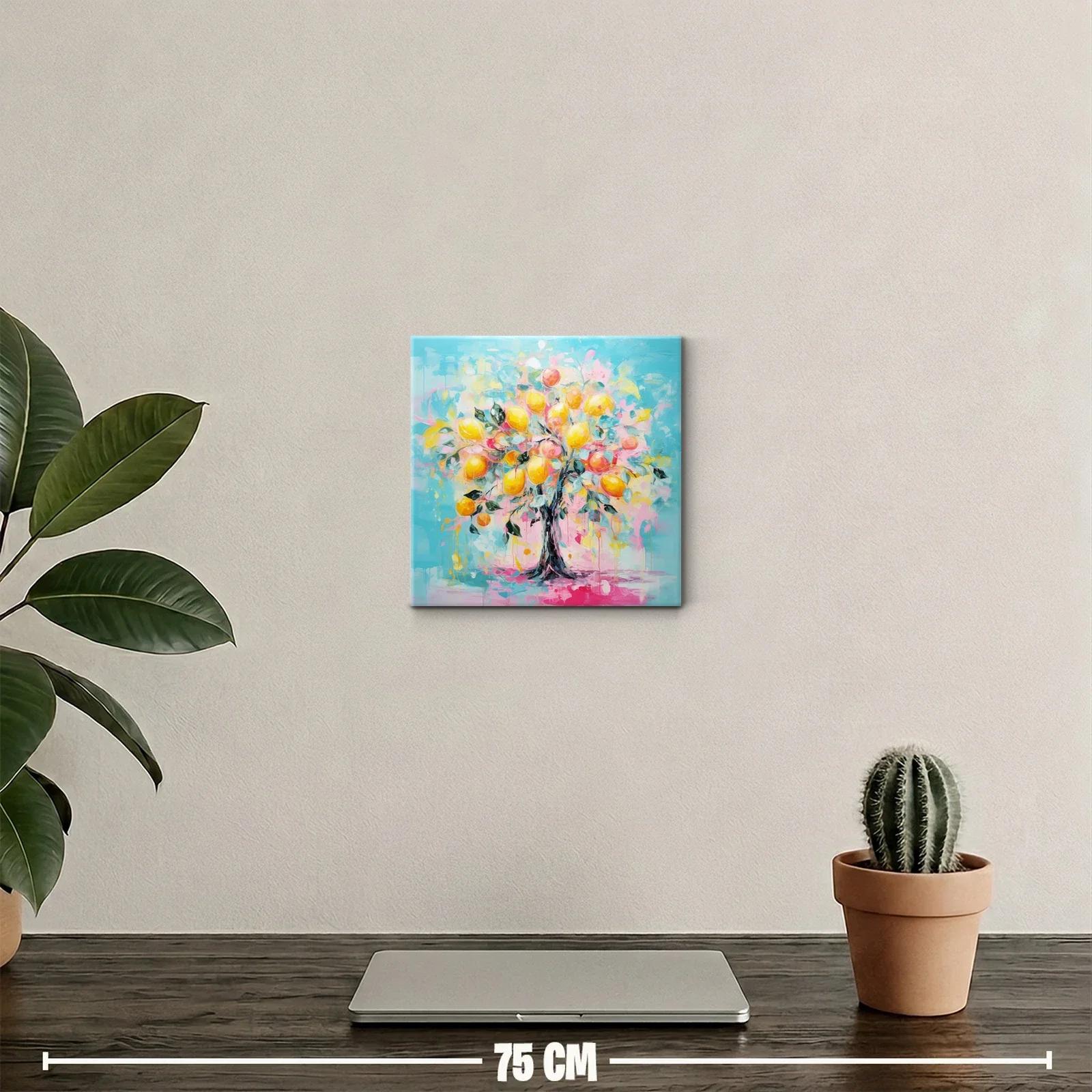 Árbol vibrante con frutos en tonos pastel y azul cielo — miniatura 2