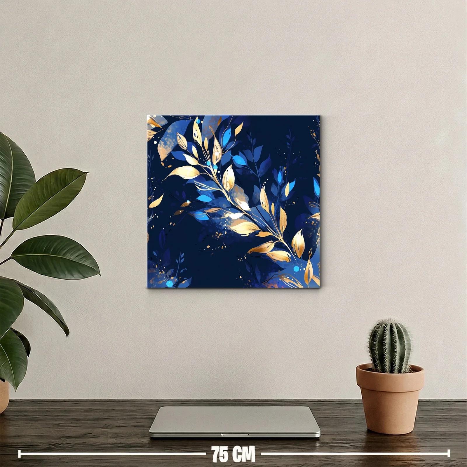 Elegancia natural en tonos dorados y azules vibrantes — miniatura 2