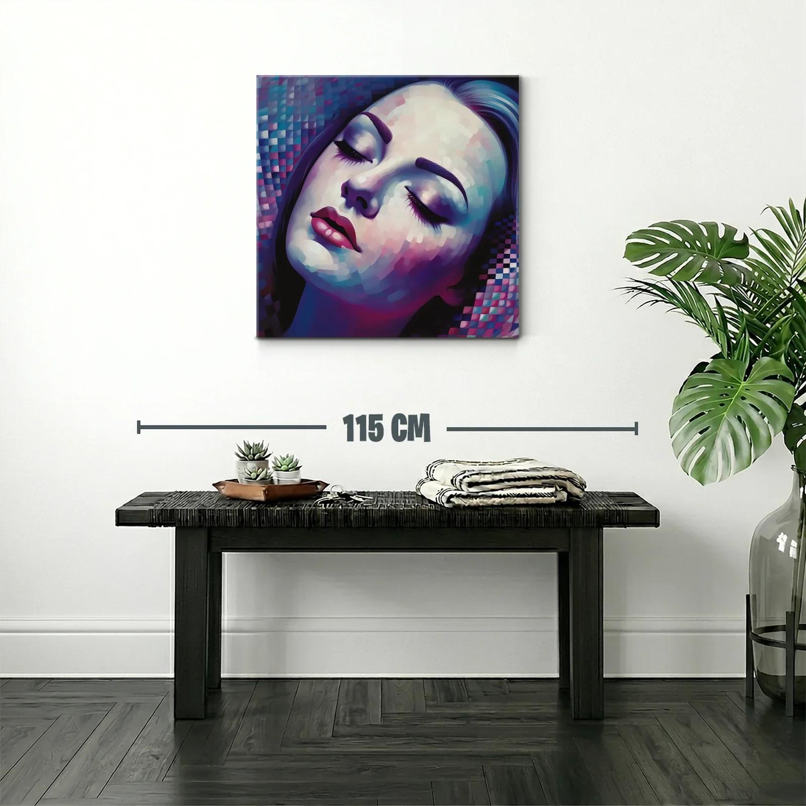 Rostro femenino en tonos violetas y azules suaves — miniatura 2