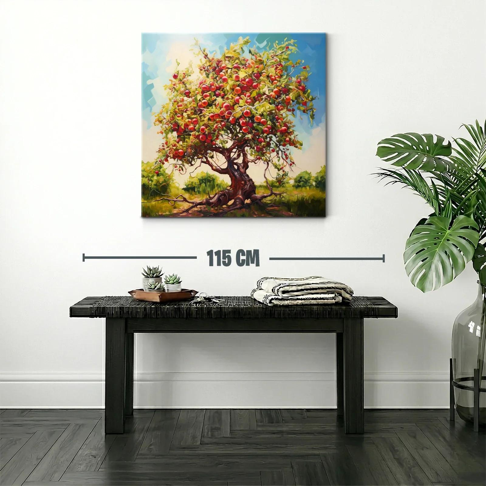 Árbol rebosante de manzanas en paisaje soleado — miniatura 2