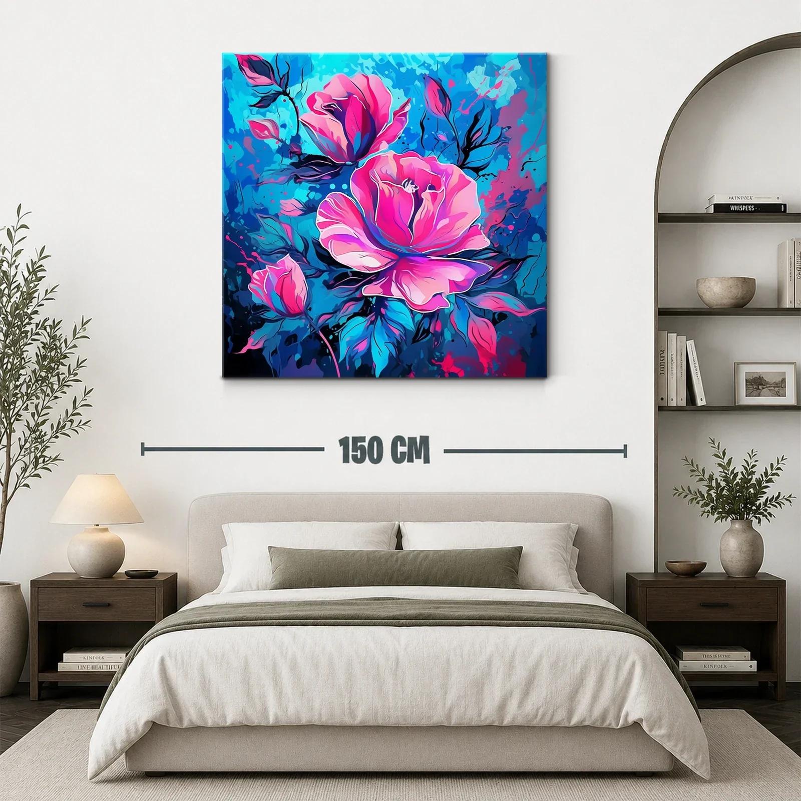Flores vibrantes con tonos rosas y azules intensos — miniatura 3