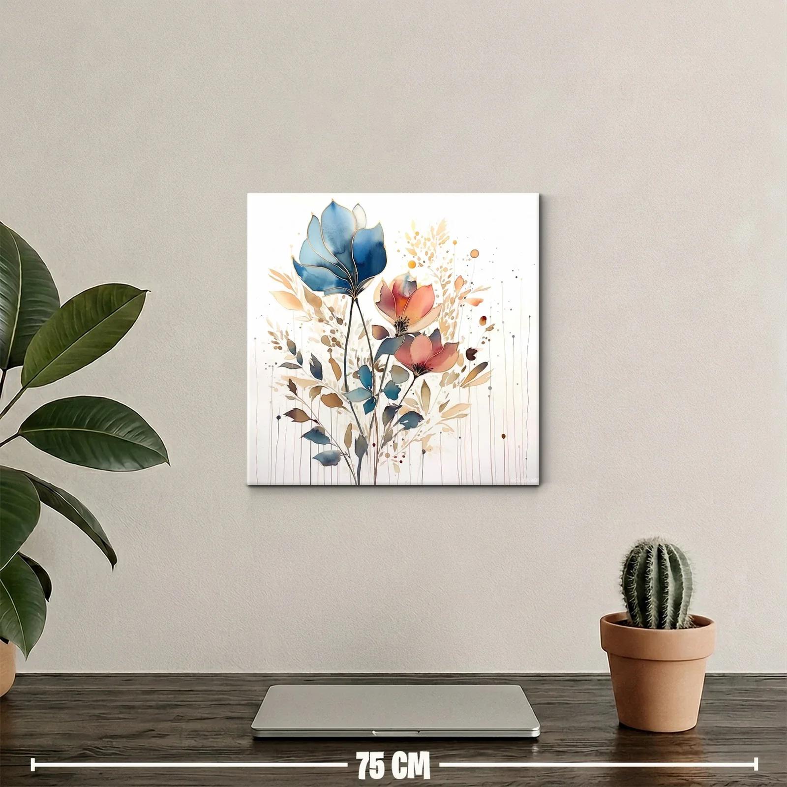 Composición floral en tonos azules y cálidos pastel — miniatura 2