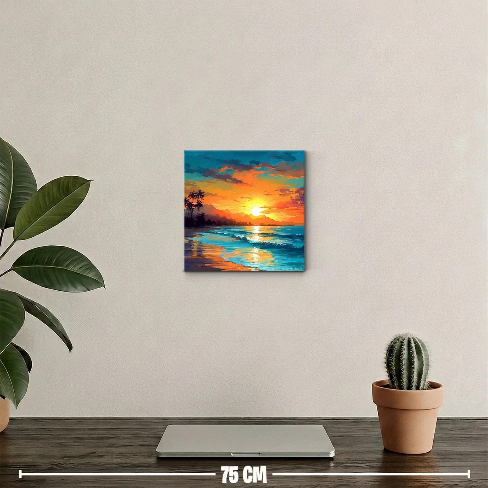 Atardecer tropical vibrante sobre la playa serena — miniatura 2