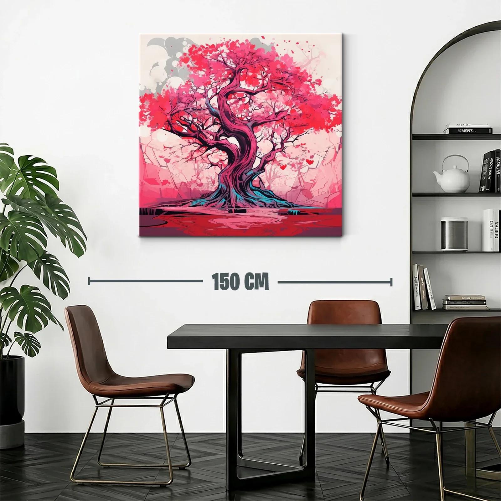 Árbol vibrante con tonos rojos y rosas impactantes — miniatura 2