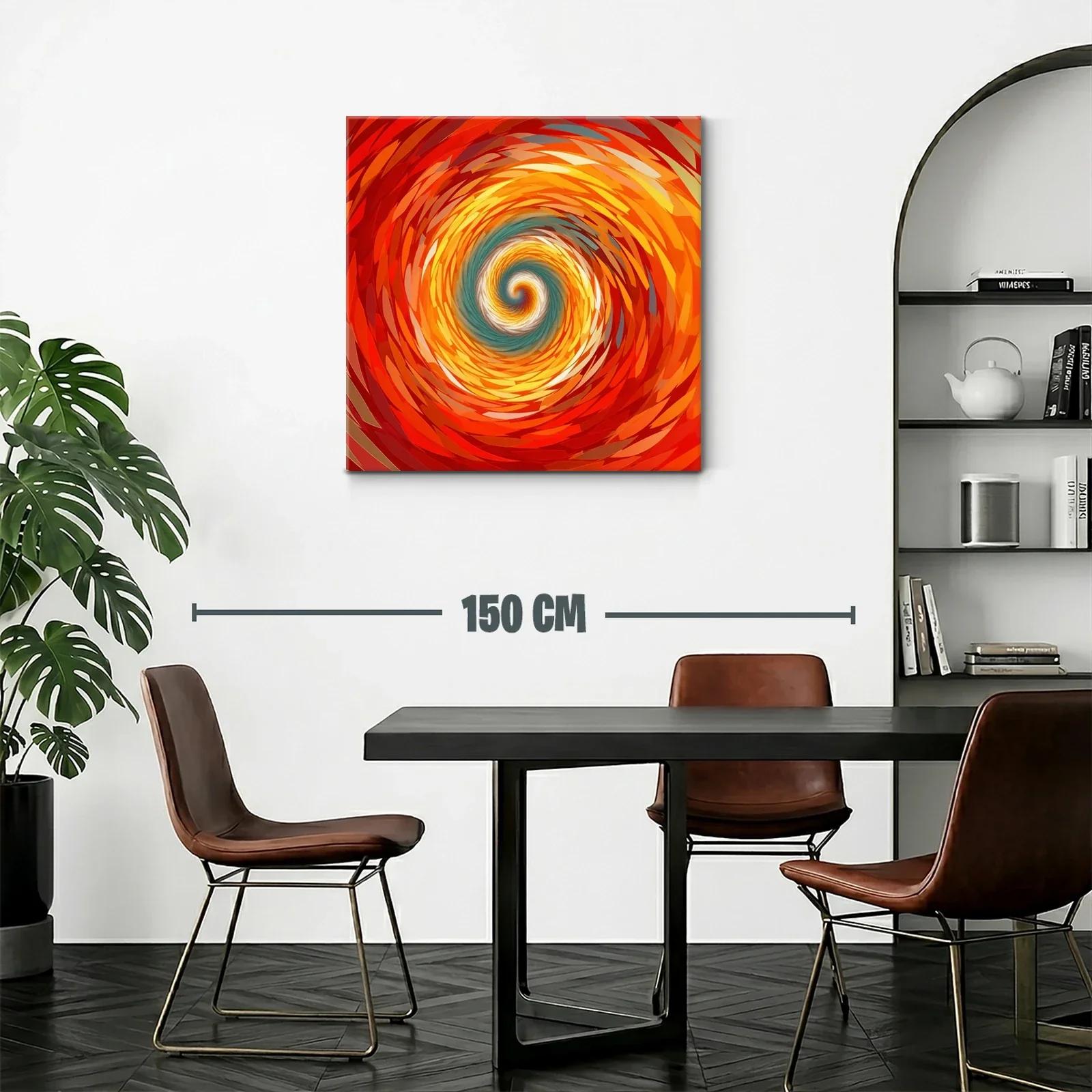 Cuadro abstracto espiral en tonos cálidos y contrastes suaves — miniatura 2