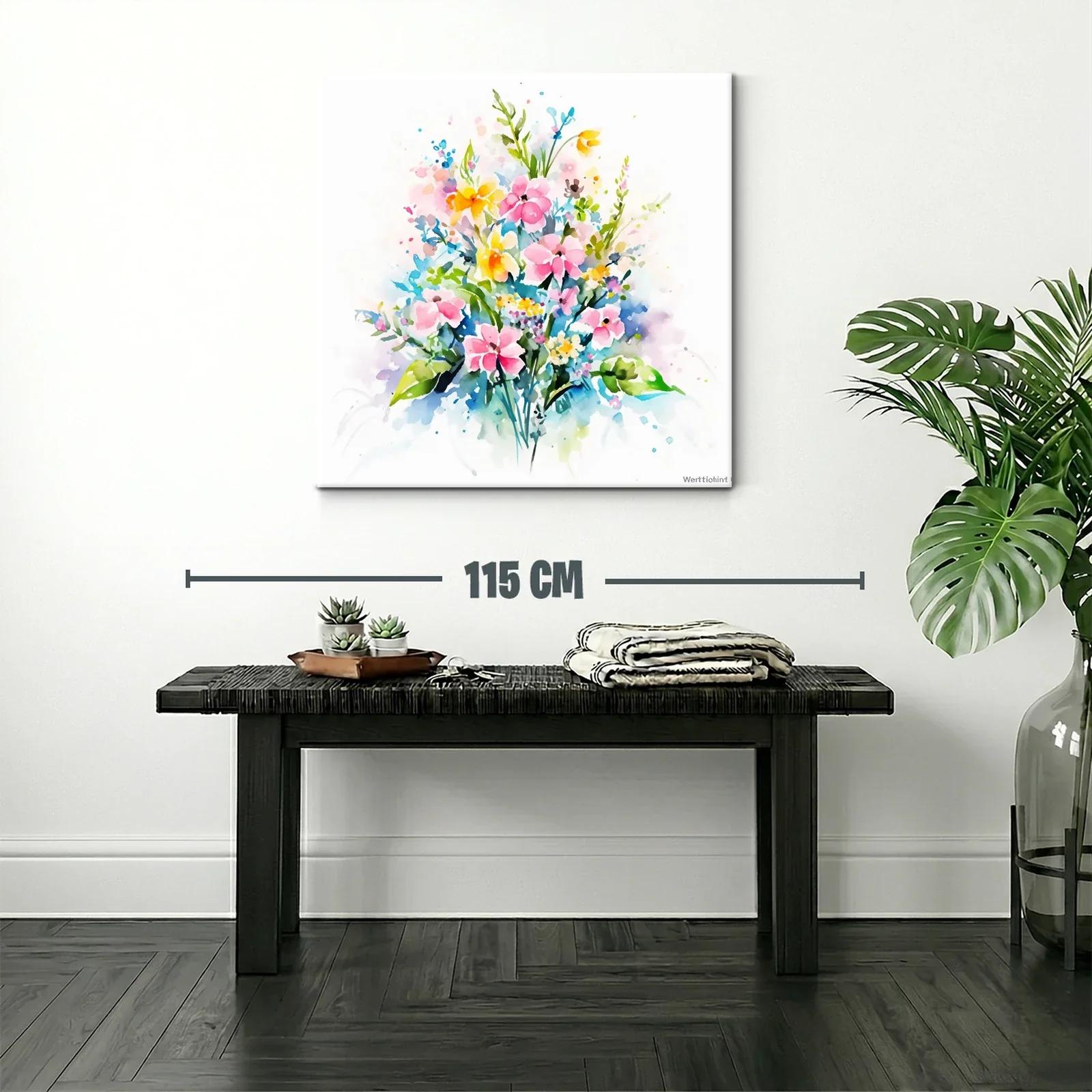 Bello ramo floral en acuarela con tonos pastel brillantes — miniatura 2