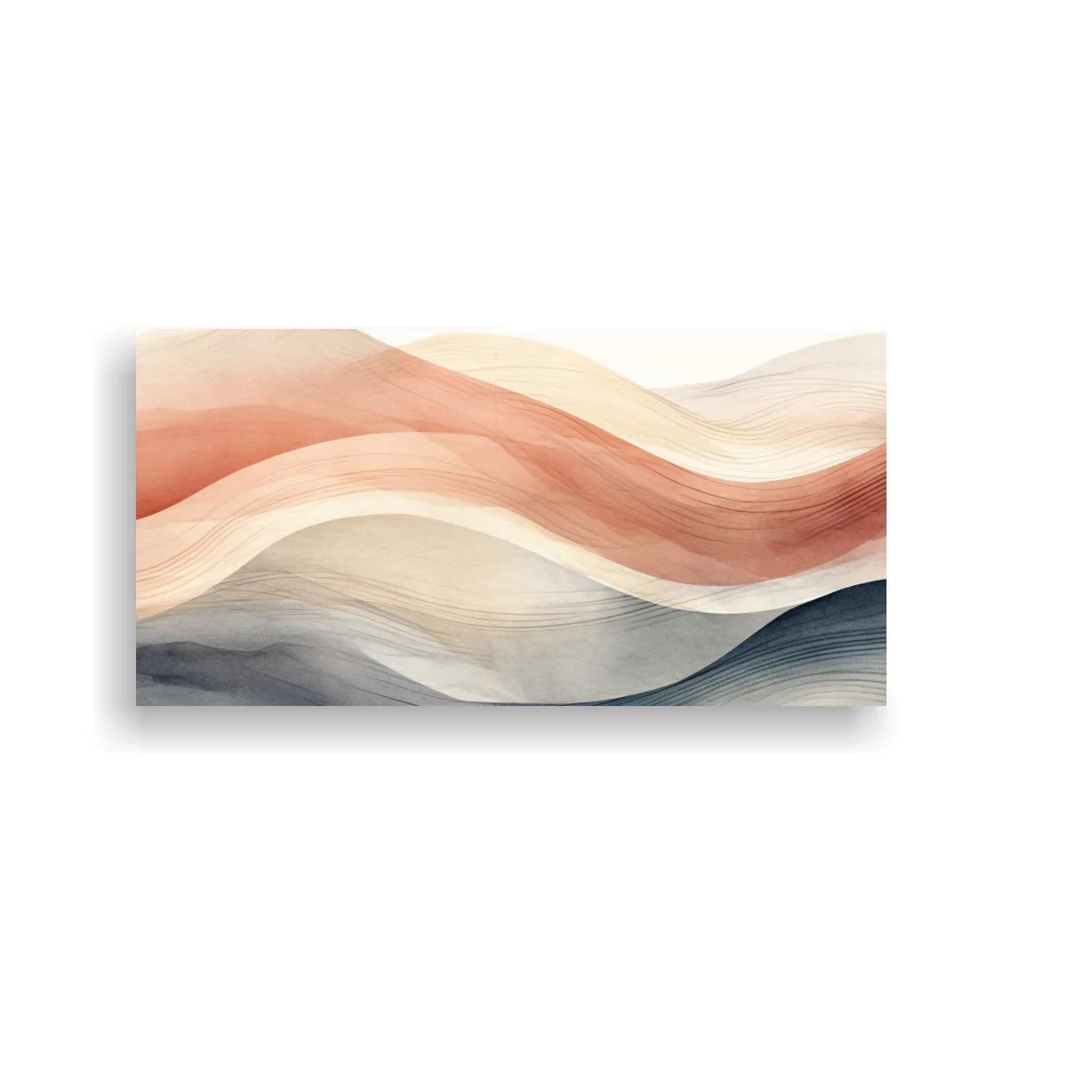 Cuadro ondas abstractas en capas terracota — imagen principal