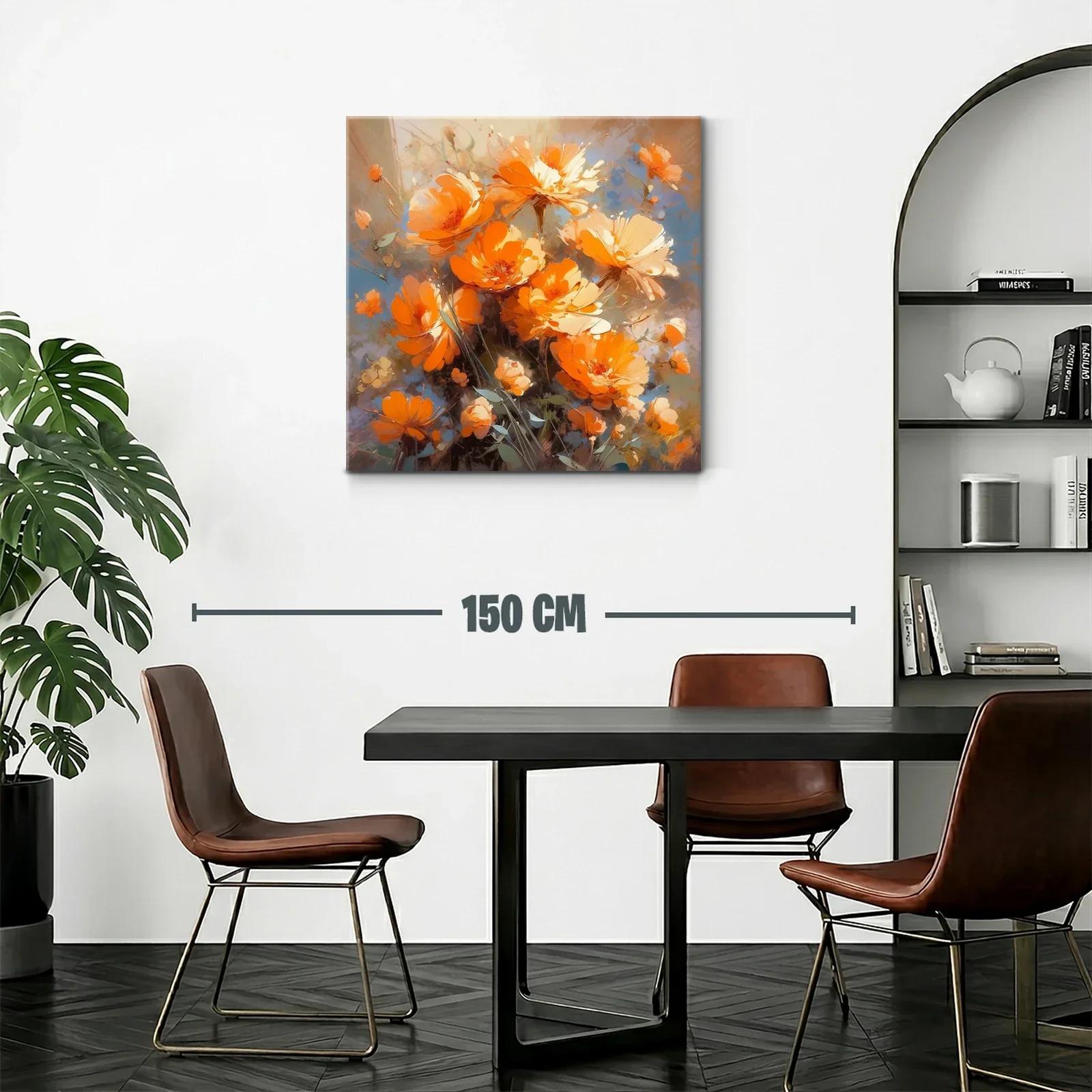 Ramo vibrante de flores naranjas y crema en tonos cálidos — miniatura 2