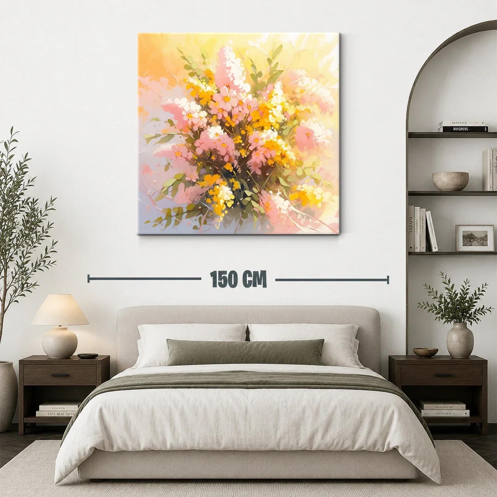 Ramo luminoso de flores en tonos cálidos y suaves — miniatura 3
