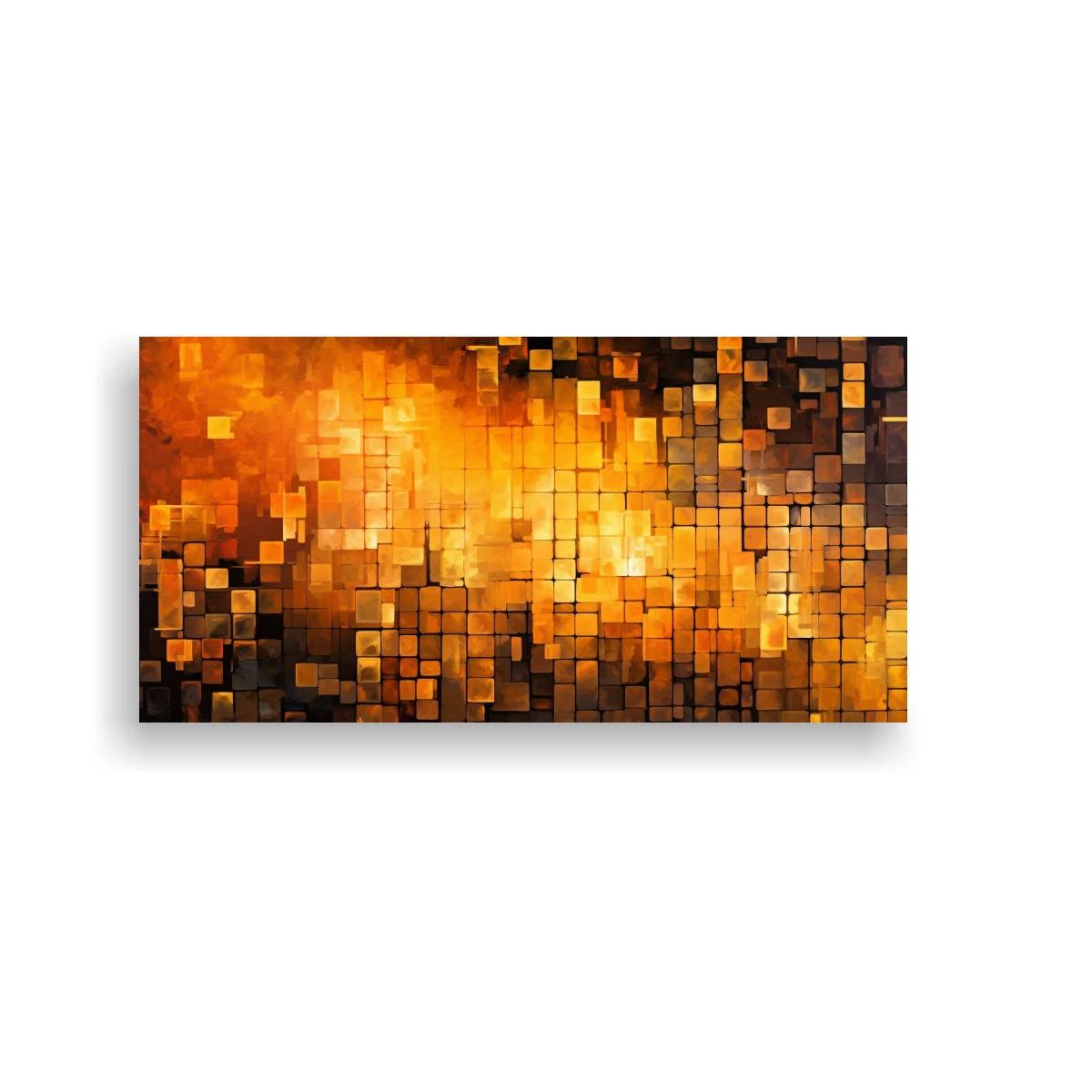 Cuadro mosaico abstracto de cuadrados dorados — imagen principal