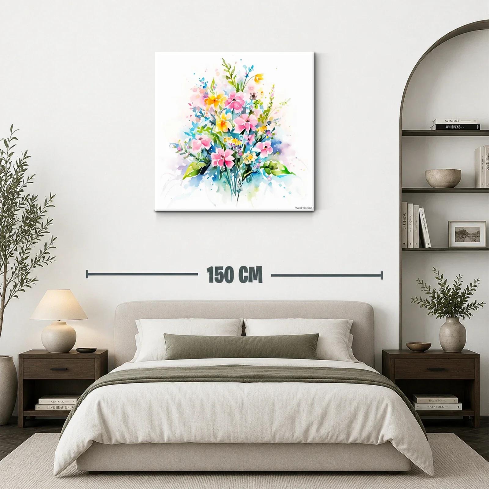Bello ramo floral en acuarela con tonos pastel brillantes — miniatura 3