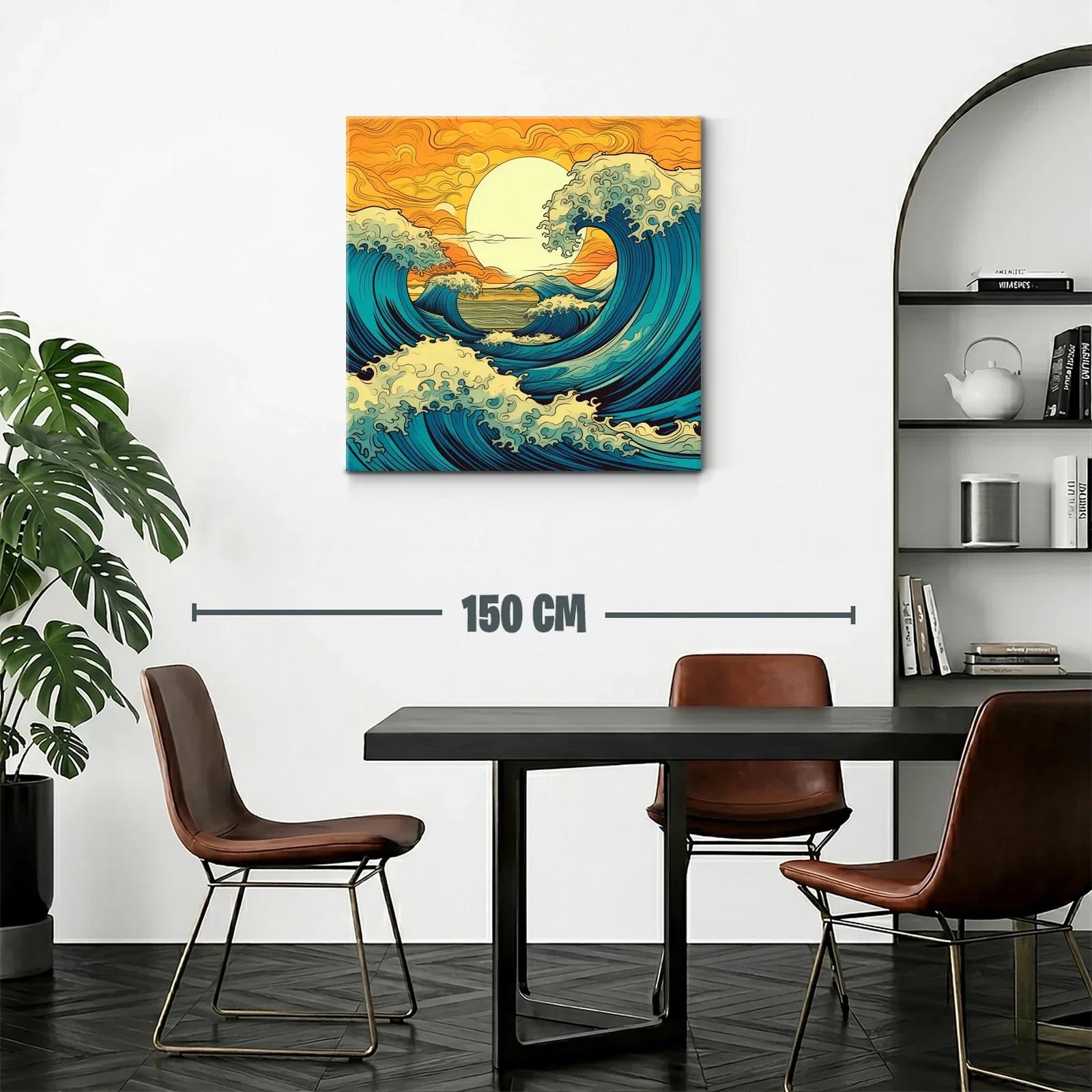 Olas vibrantes bajo un sol dorado en movimiento continuo — miniatura 2