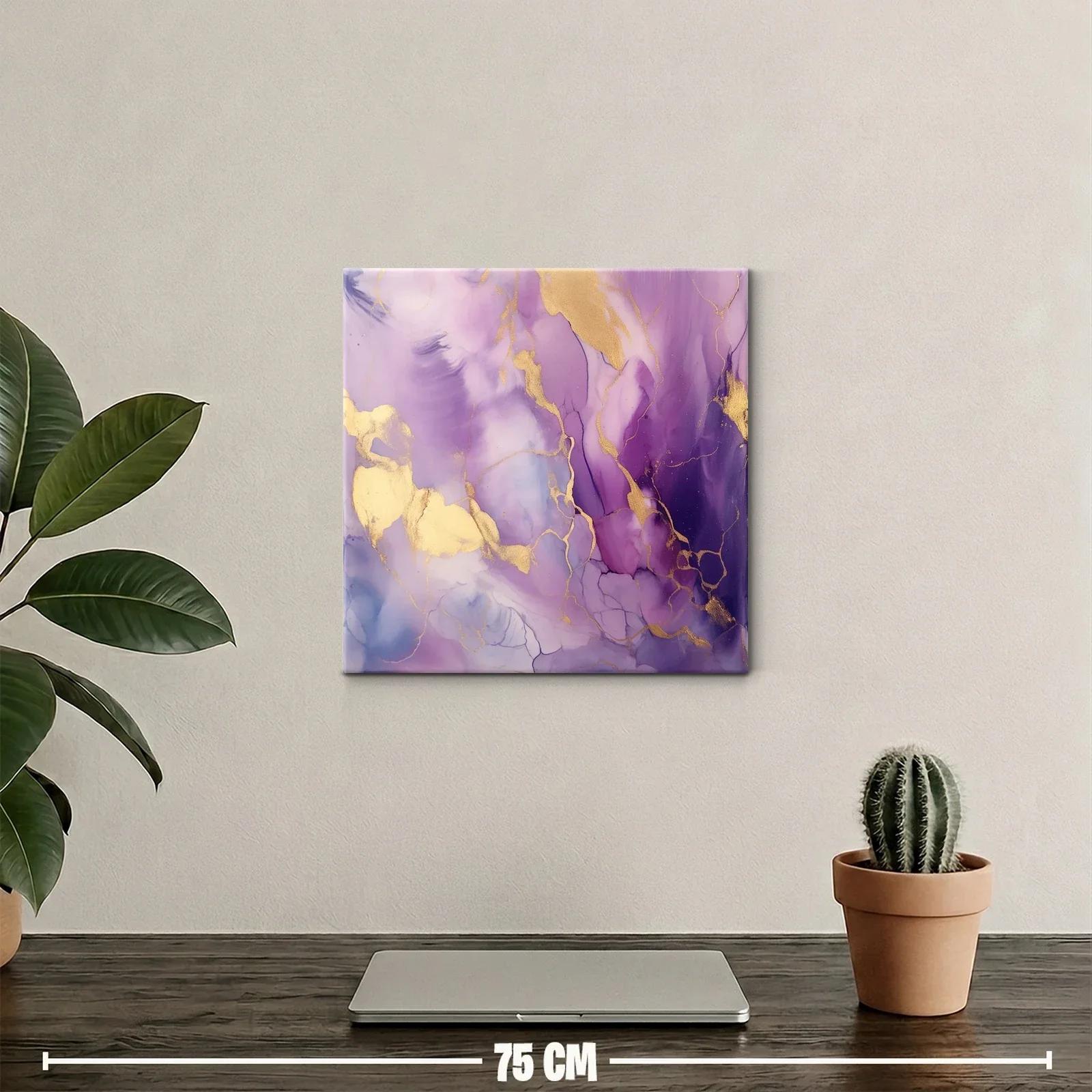 Composición abstracta en tonos violetas con reflejos dorados — miniatura 2