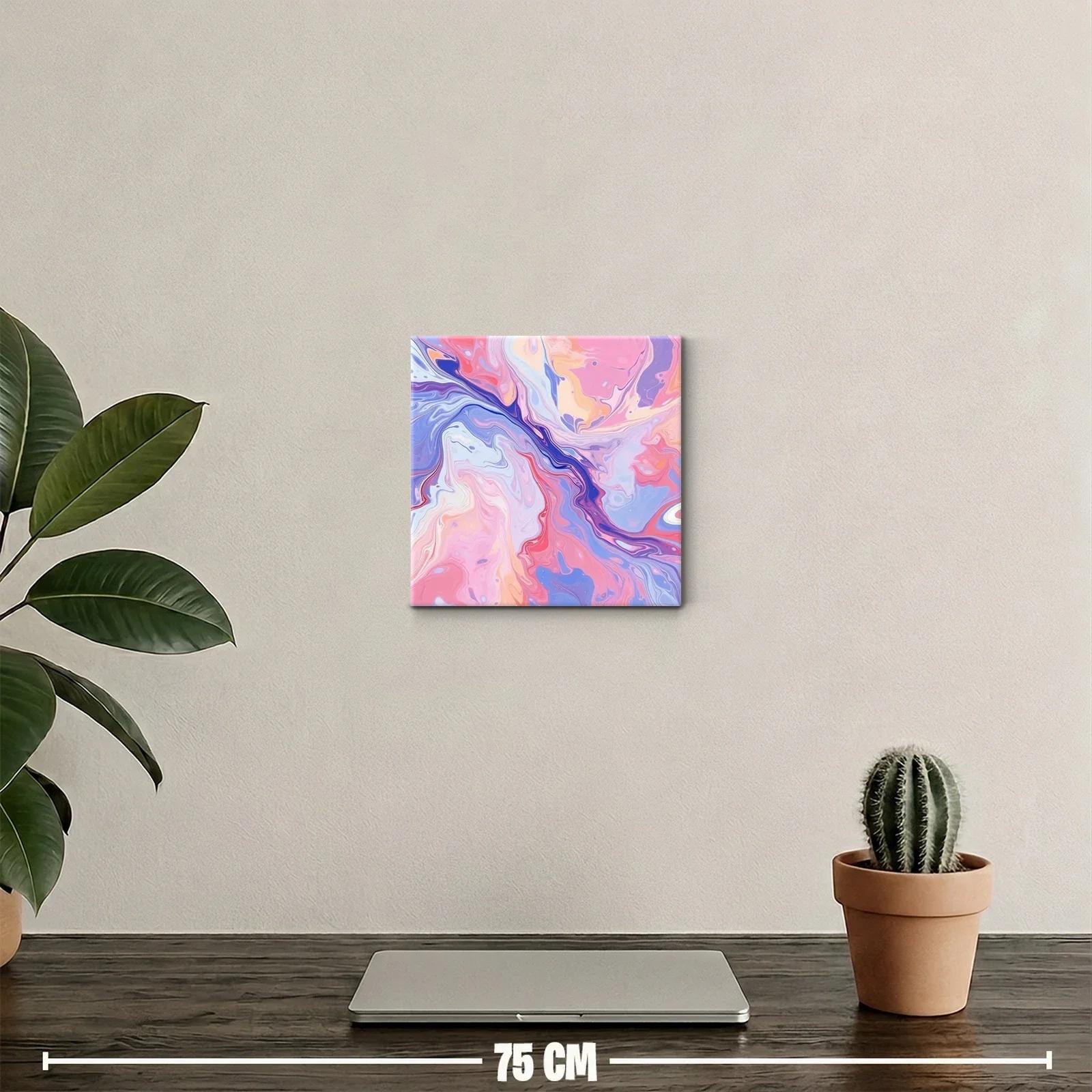 Cuadro abstracto en tonos pastel con efecto fluido — miniatura 2