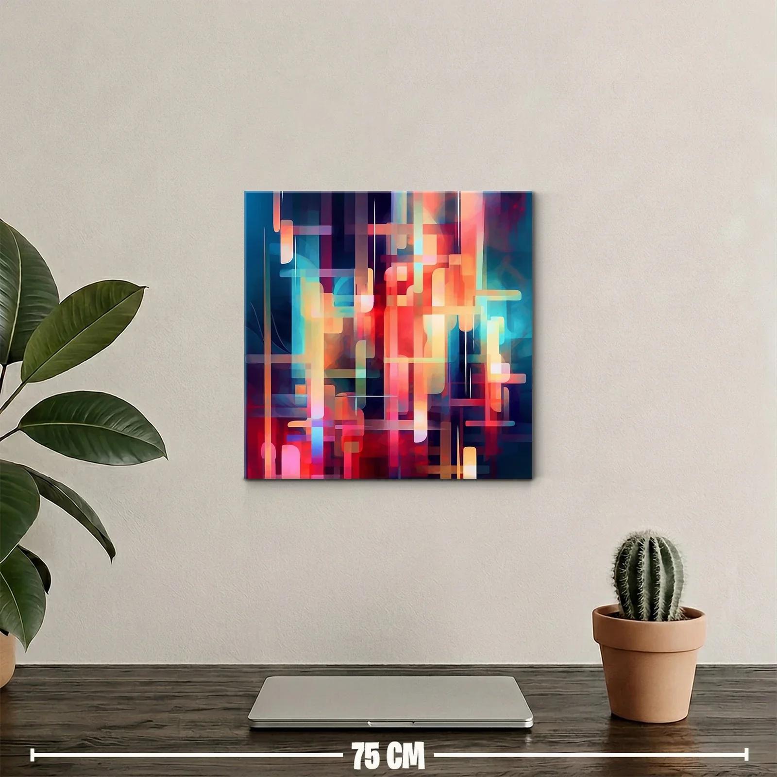 Composición abstracta vibrante con tonos cálidos y fríos — miniatura 2