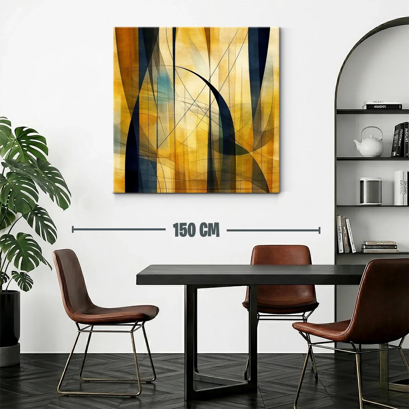 Composición abstracta en tonos cálidos y azulados — miniatura 2
