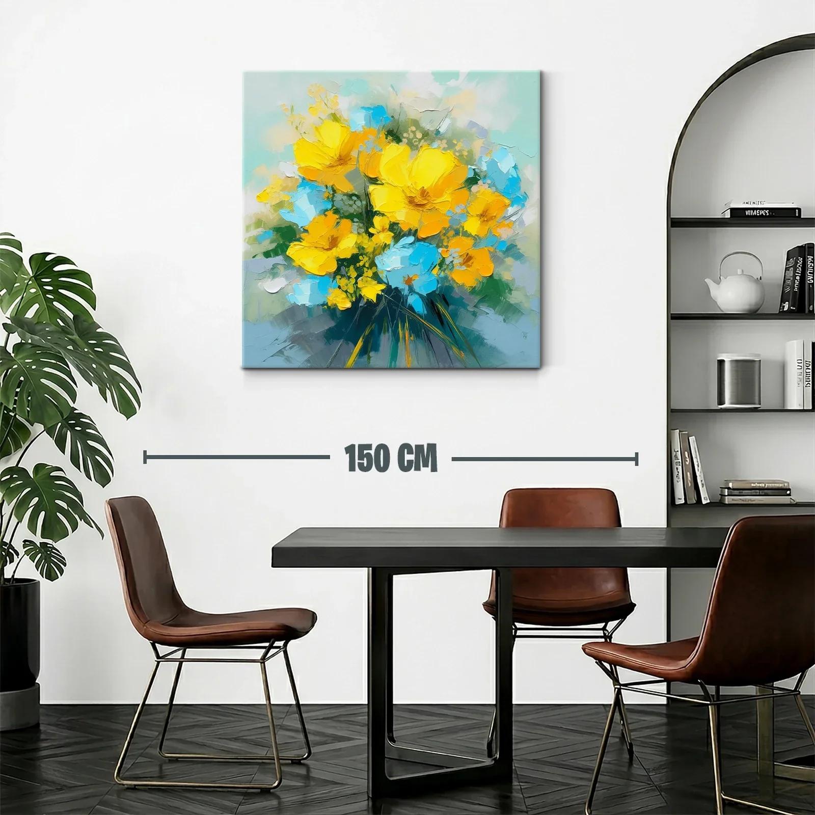 Brillante ramo de flores amarillas y azules vibrantes — miniatura 2