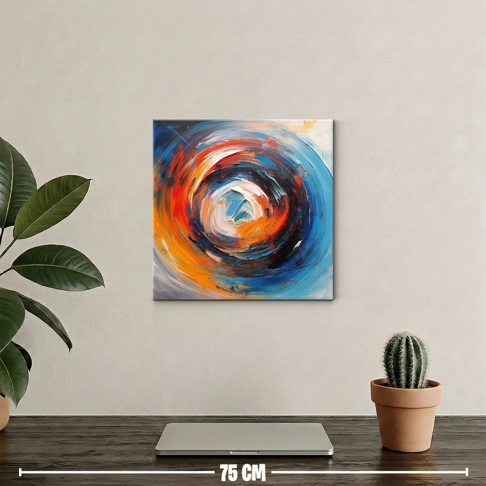 Composición abstracta en tonos vivos y azulados — miniatura 2
