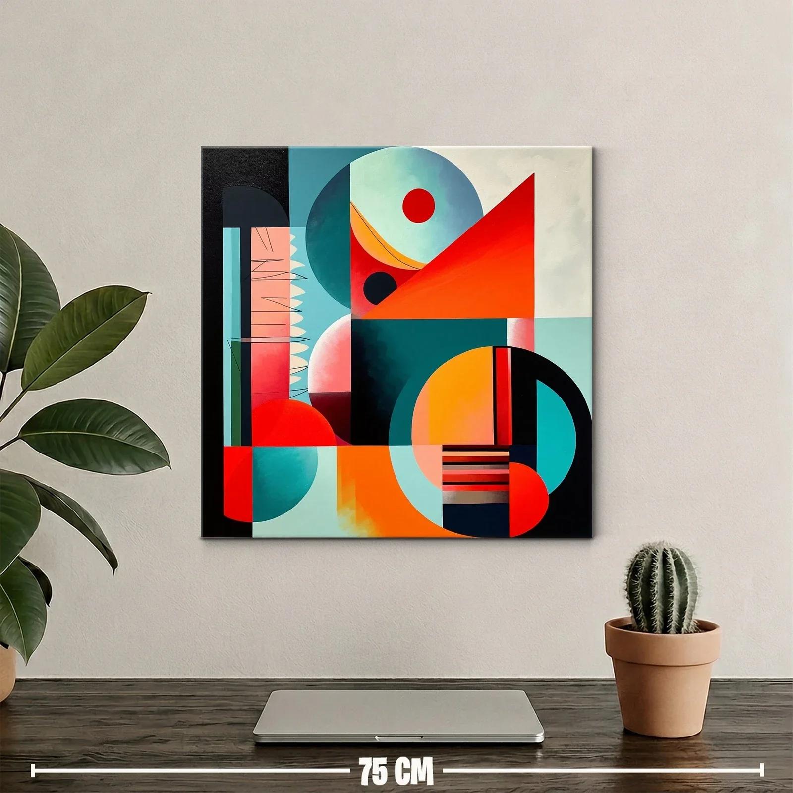 Composición geométrica con vibrantes tonos rojos y azules — miniatura 2
