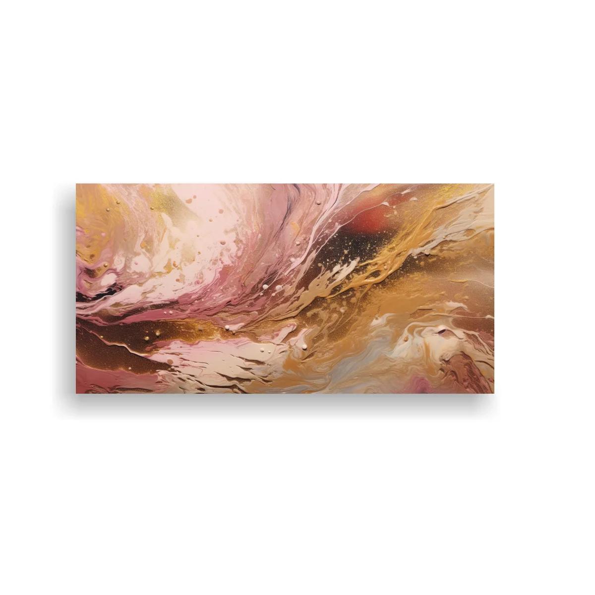 Cuadro abstracción fluida marmolada en rosa y marrón — imagen principal