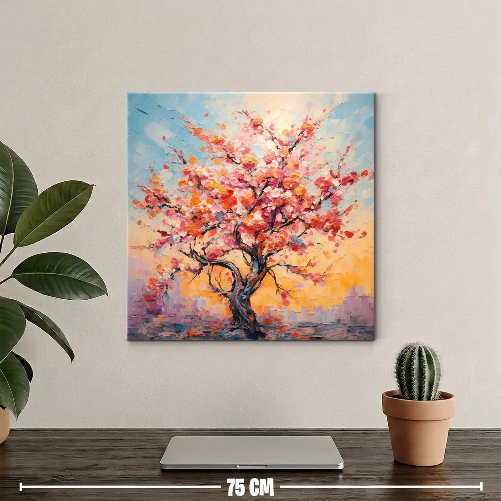 Árbol en flor con vibrantes tonos rosas y naranjas — miniatura 2