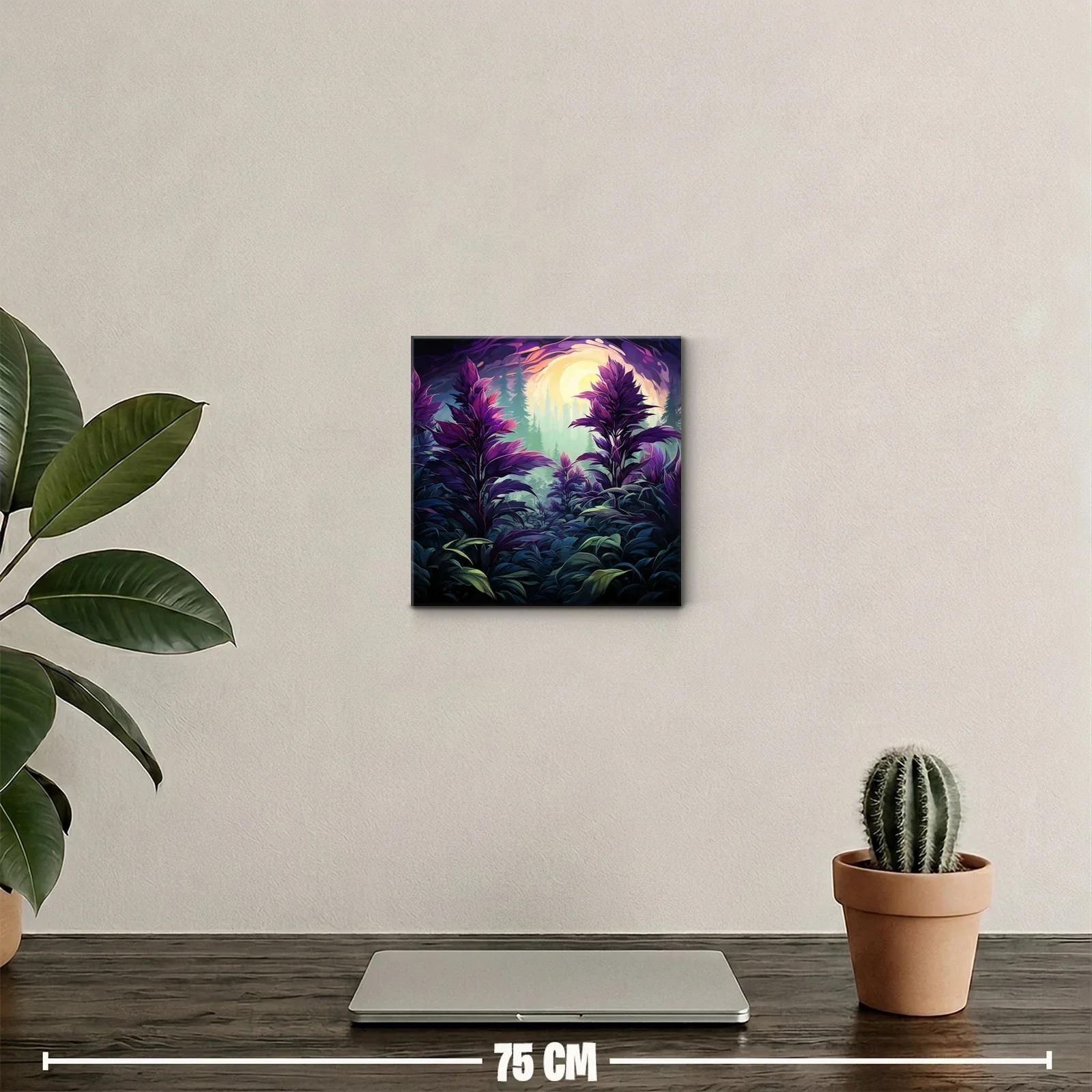 Paisaje onírico de hojas violetas y luz resplandeciente — miniatura 2