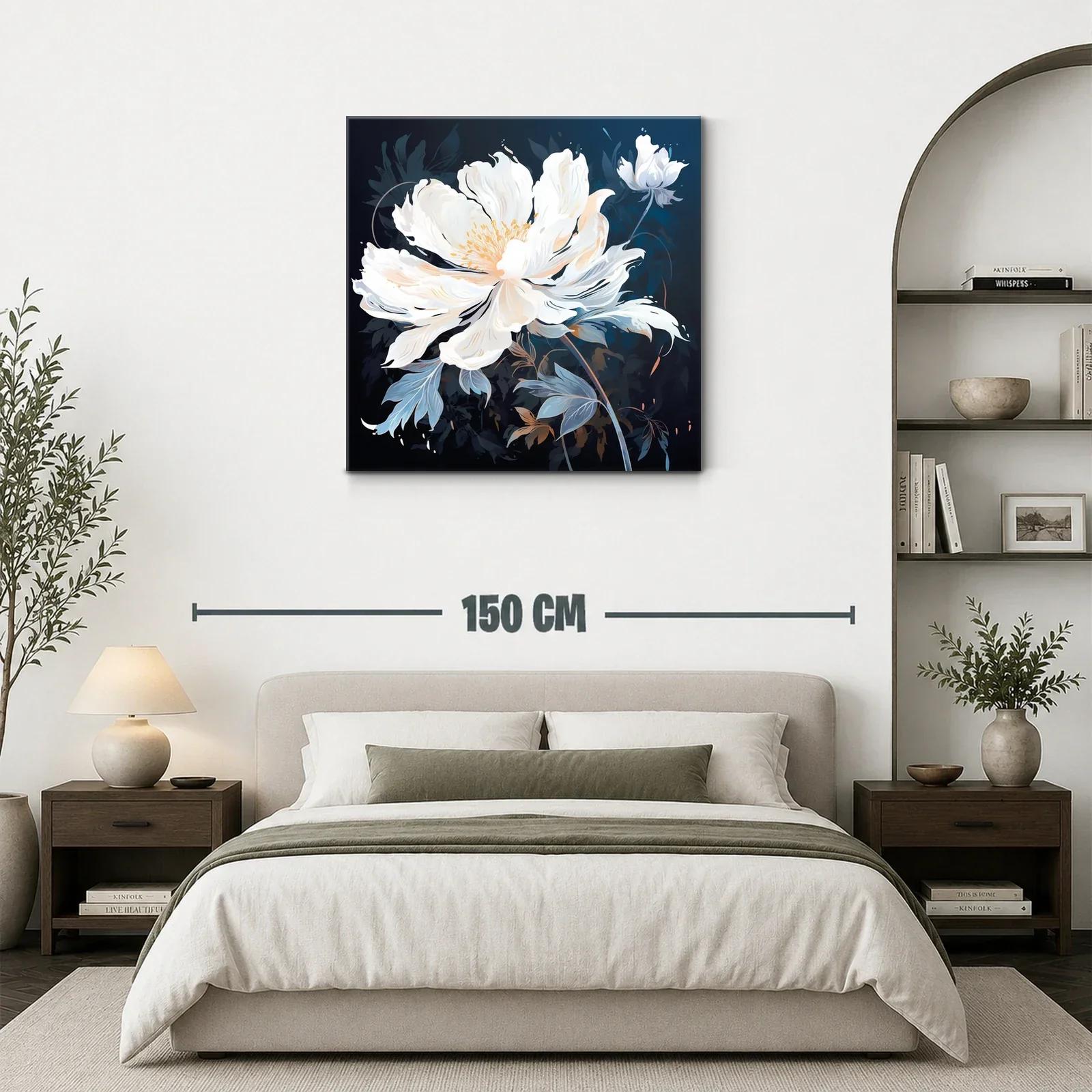 Elegancia natural con flor blanca y tonos azulados — miniatura 3