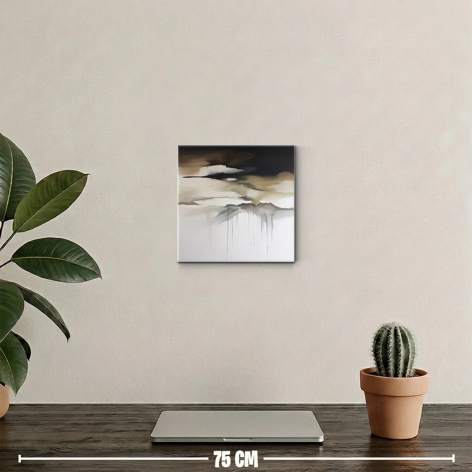 Cuadro abstracto con tonos tierra y grises suaves — miniatura 2