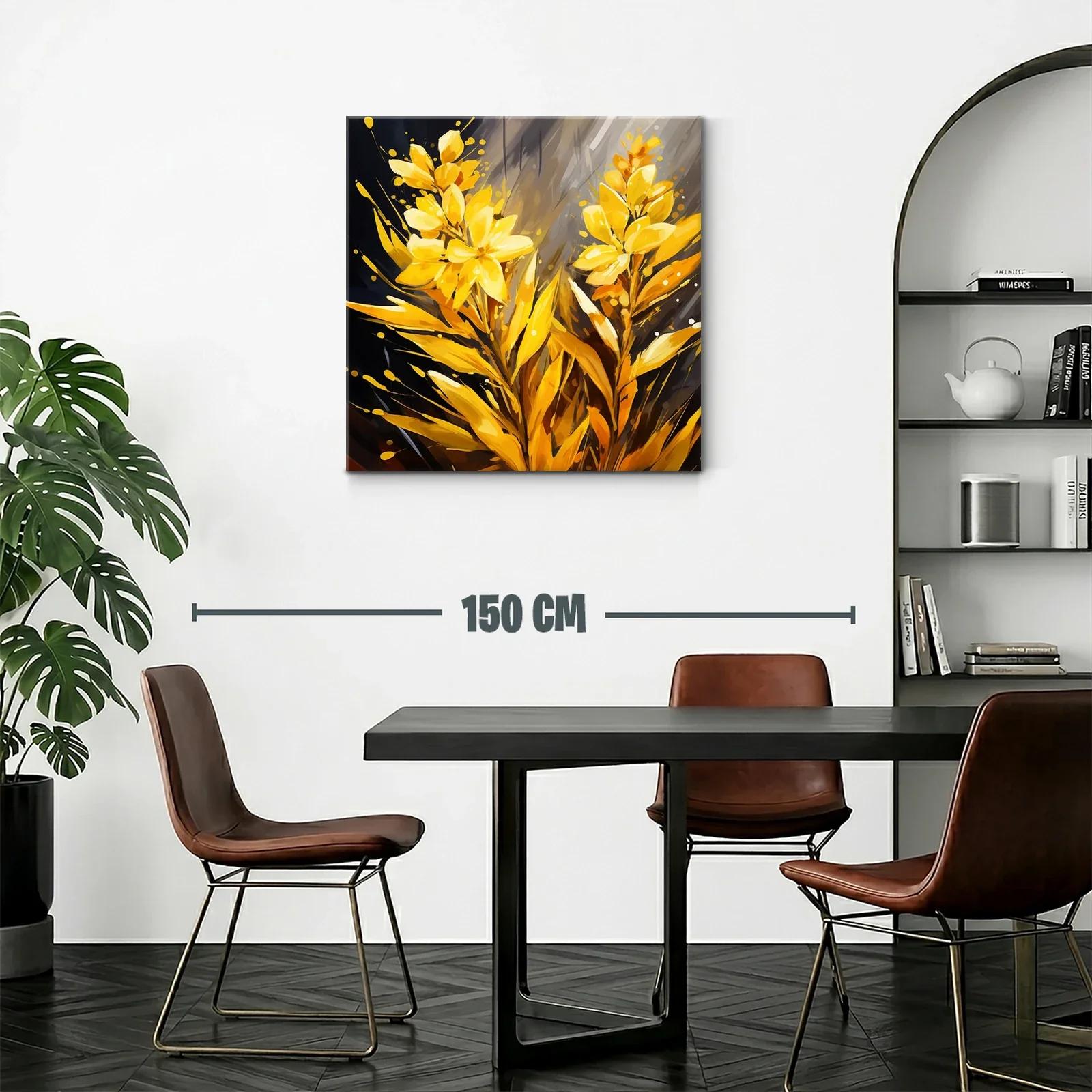 Brillante Cuadro Floral en Tono Amarillo Luminoso — miniatura 2