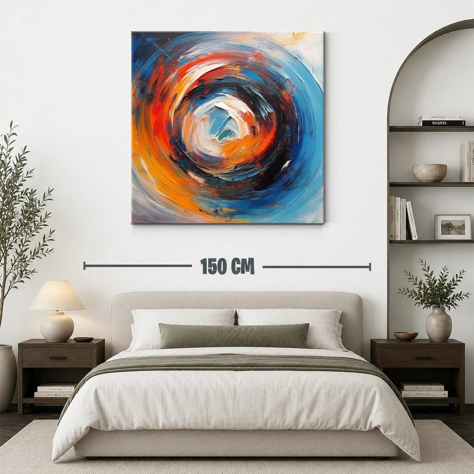 Composición abstracta en tonos vivos y azulados — miniatura 3