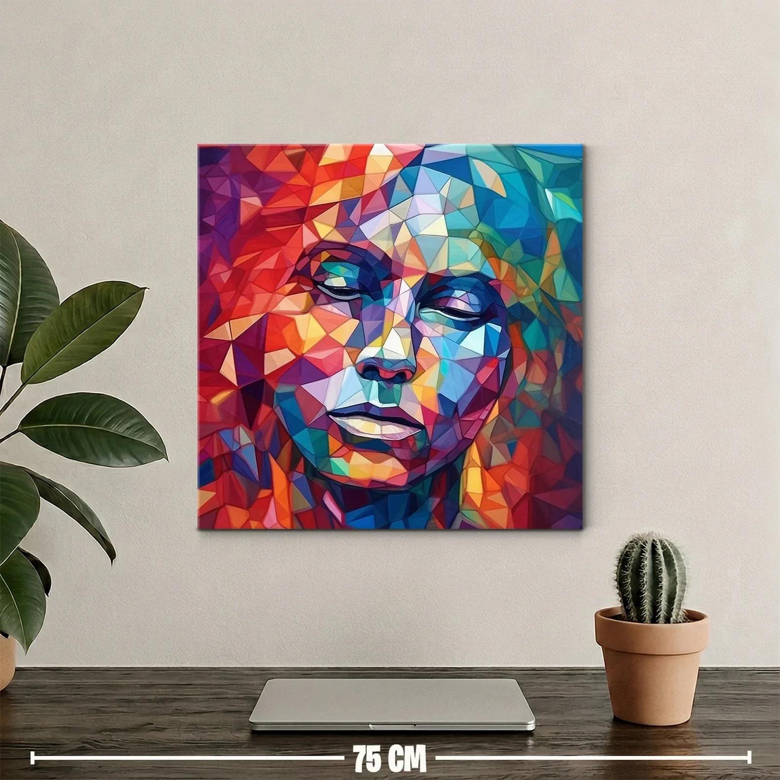 Retrato geométrico en vibrantes tonos caleidoscópicos — miniatura 2