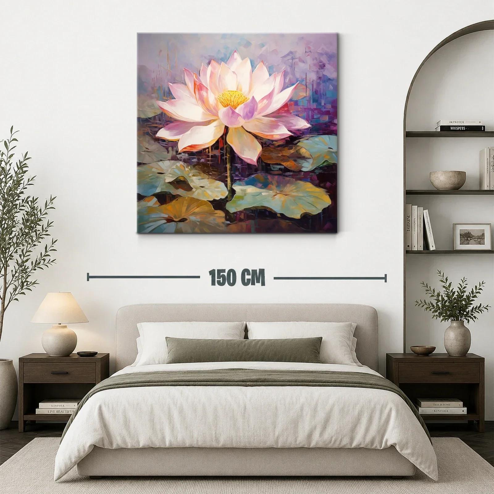 Flor de loto luminosa con tonos cálidos y fríos en armonía — miniatura 3