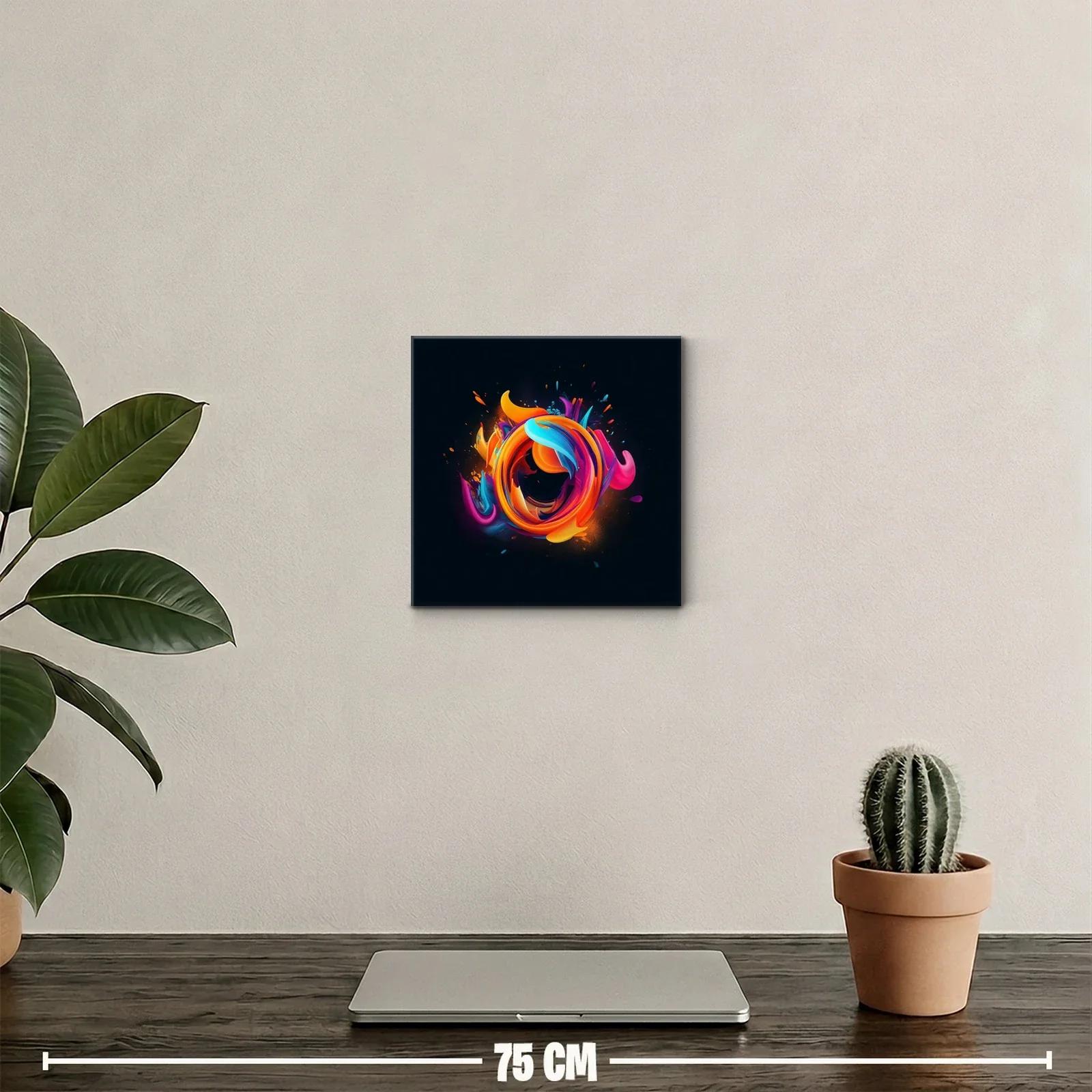 Cuadro abstracto con explosión de colores vibrantes — miniatura 2