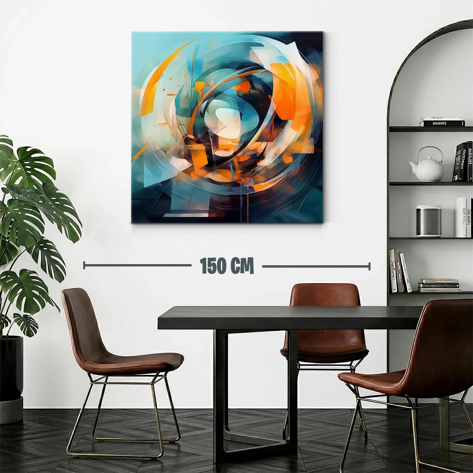 Composición abstracta en tonos naranja y azul vibrante — miniatura 2