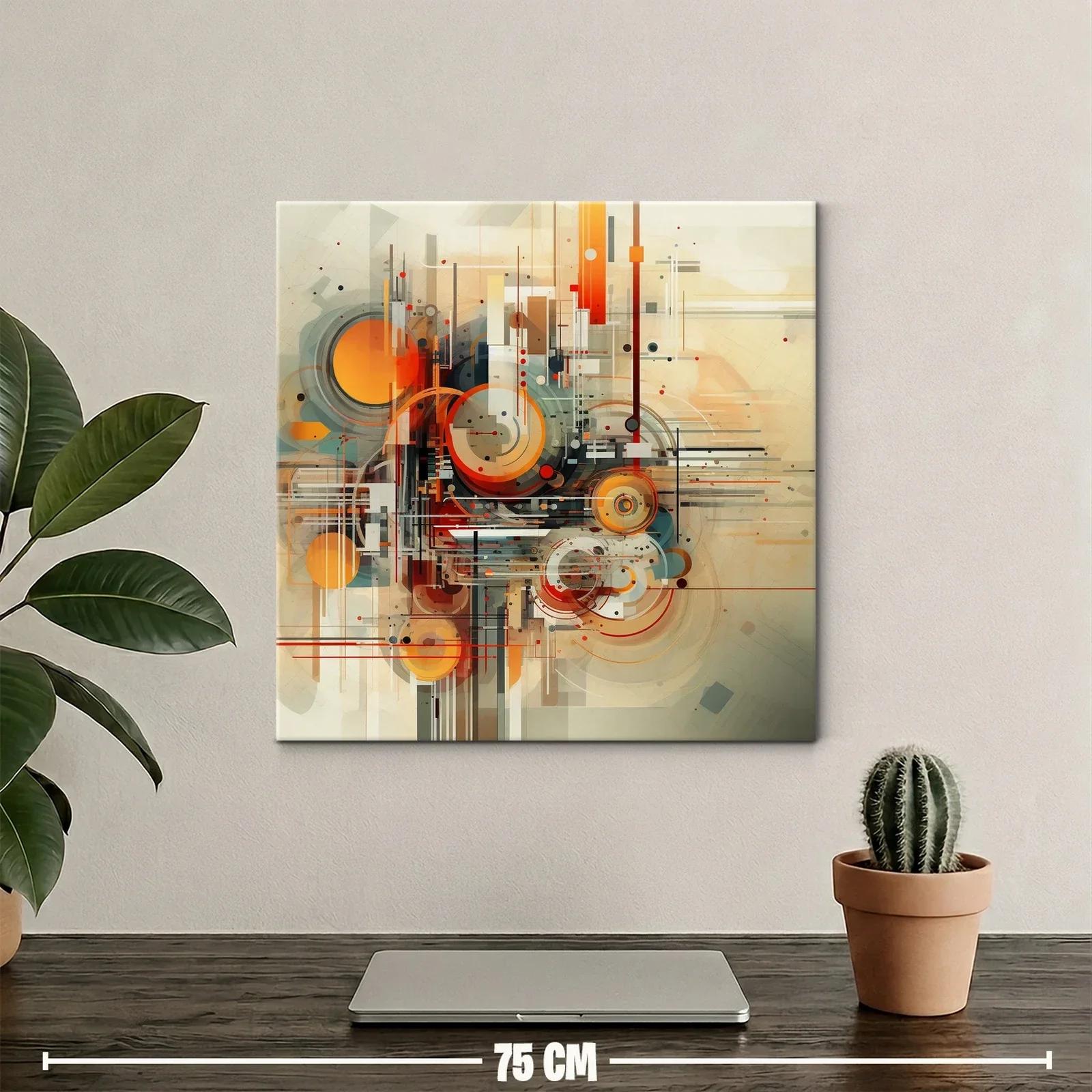 Composición abstracta con formas geométricas en tonos cálidos — miniatura 2