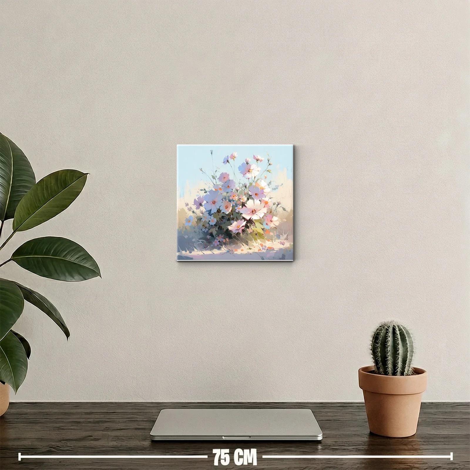 Cuadro decorativo con flores delicadas en tonos pastel — miniatura 2
