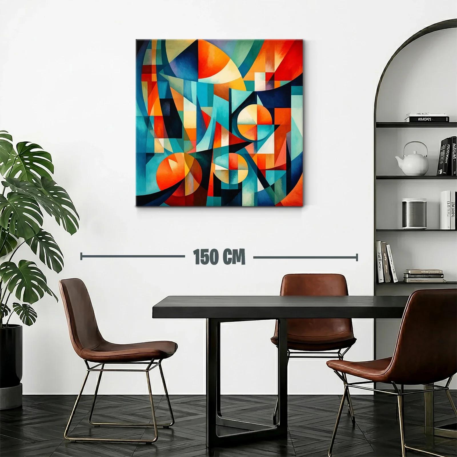 Composición abstracta en tonos cálidos y fríos vibrantes — miniatura 2