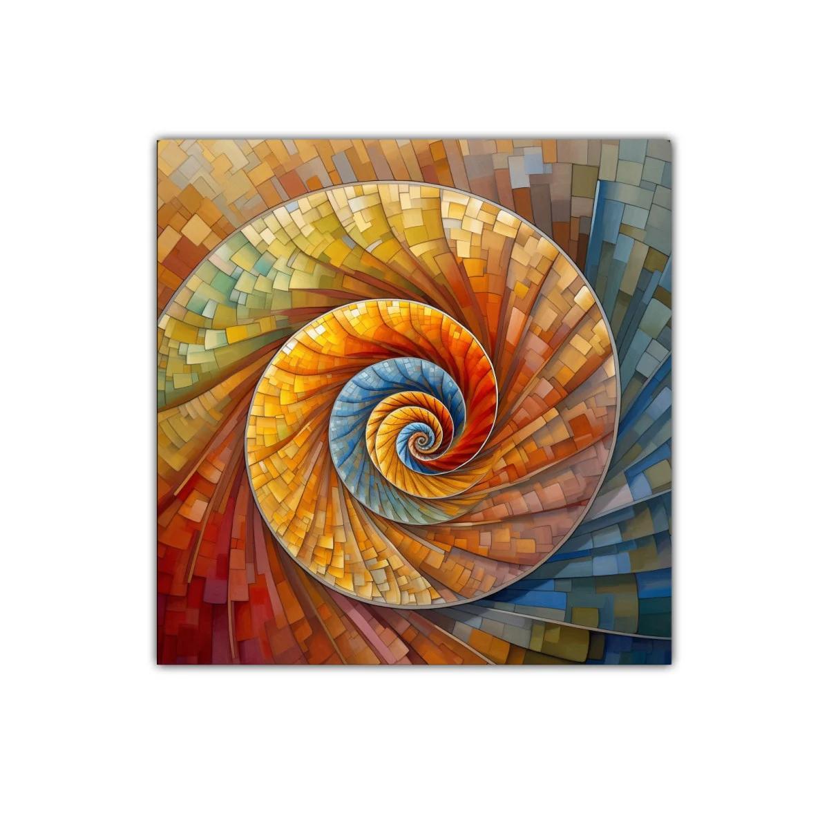 Espiral abstracta en cálidos tonos terrosos y azules suaves — miniatura 1