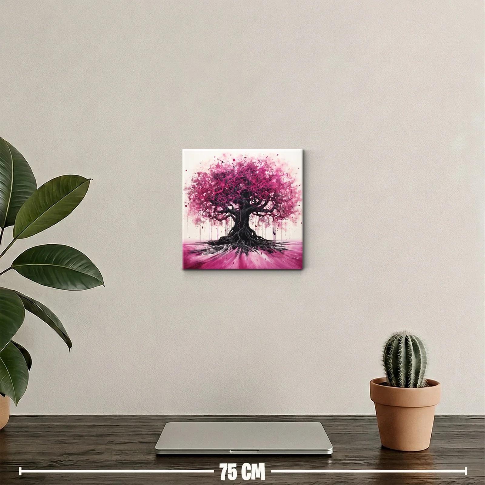 Árbol vibrante con ramas entrelazadas en tonos fucsia — miniatura 2