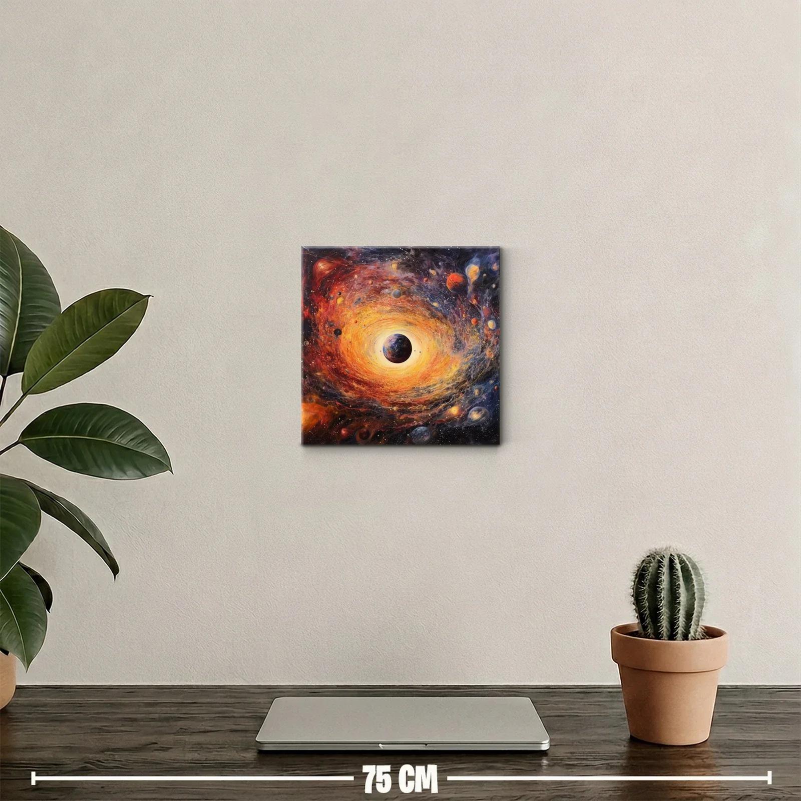 Galaxia luminosa con explosión de planetas y colores vibrantes — miniatura 2