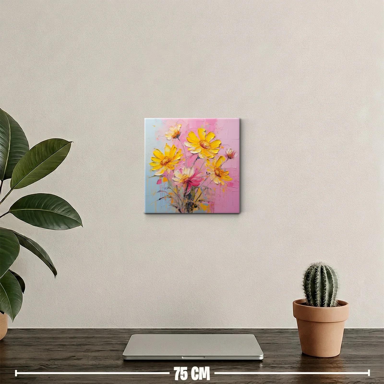 Cuadro decorativo ramo de flores en tonos vivos y pastel — miniatura 2